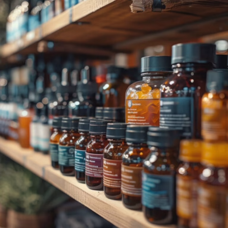 CBD products on a store shelf